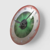 Creepy Green Eyeball Halloween Fun Clock Ronde Klok (Hoek)
