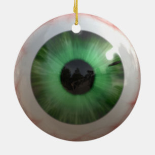 Creepy Green Eyeball Keramisch Ornament