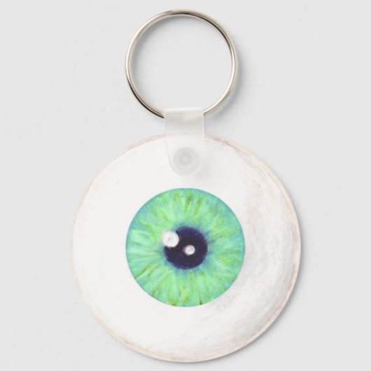 Creepy Green Eyeball Sleutelhanger (Voorkant)
