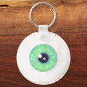 Creepy Green Eyeball Sleutelhanger (Voorkant)