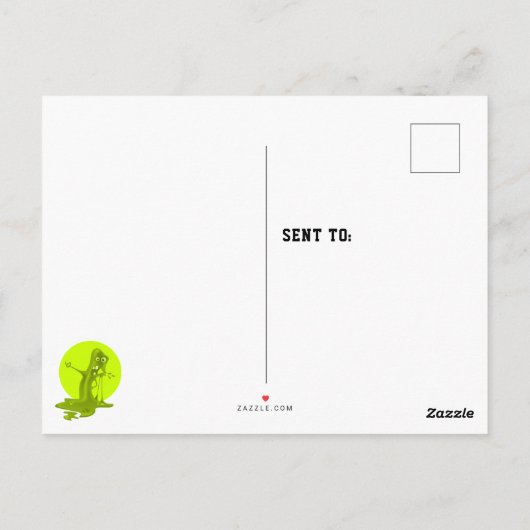Creepy Green Slime Monster Birthday Dank u Briefkaart (Achterkant)
