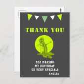 Creepy Green Slime Monster Birthday Dank u Briefkaart (Voorkant / Achterkant)