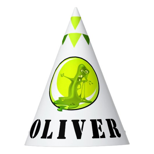 Creepy Green Slime Monster Kind Birthday Party Feesthoedjes (Voorkant)