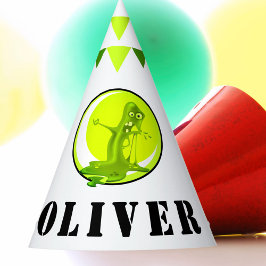 Creepy Green Slime Monster Kind Birthday Party Feesthoedjes