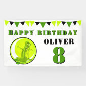 Creepy Green Slime Monster Kind Birthday Party Spandoek (Horizontaal)