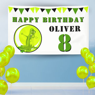 Creepy Green Slime Monster Kind Birthday Party Spandoek