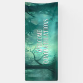 Creepy Green Swamp 2 Lines Aangepaste tekst Spandoek (Verticaal)