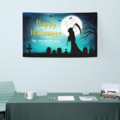 Creepy Grim Reaper Death Happy Halloween Party Spandoek (Beurs)