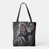 Creepy Grim Reaper Horror Tote Bag (Achterkant)