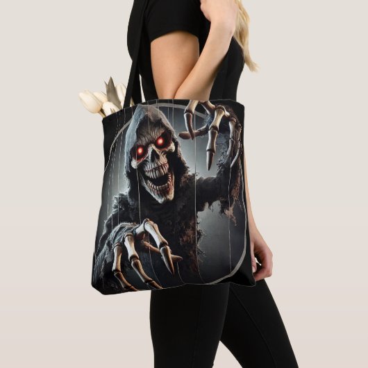 Creepy Grim Reaper Horror Tote Bag (Dichtbij)