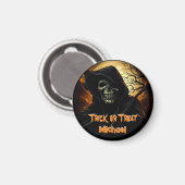 Creepy Grim Reaper Trick or treat Magneet (Voorkant / Achterkant)