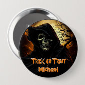 Creepy Grim Reaper Trick or treat Ronde Button 4,0 Cm (Voorkant /achterkant)
