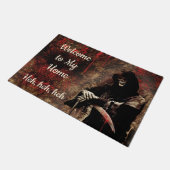 Creepy Grim Reaper verdomde achtergrond Welkom! Deurmat (Schuin)