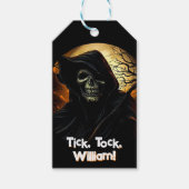 Creepy Grim Reaper Verjaardag Cadeaulabel (Voorkant)