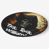 Creepy Grim Reaper Verjaardag Papieren Bordje (Gekanteld)