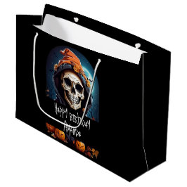 Creepy Grinning Skeleton Halloween Verjaardag Groot Cadeauzakje