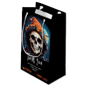 Creepy Grinning Skeleton Party Dank je Klein Cadeauzakje (Achterkant Gekanteld)