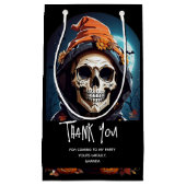 Creepy Grinning Skeleton Party Dank je Klein Cadeauzakje (Voorkant)