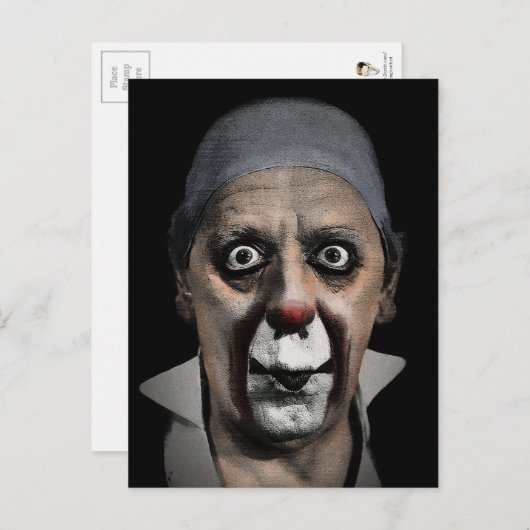 Creepy Grock the Clown Face Briefkaart (Voorkant / Achterkant)