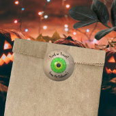 Creepy Gross Green Eye Halloween Trick or treat Ronde Sticker