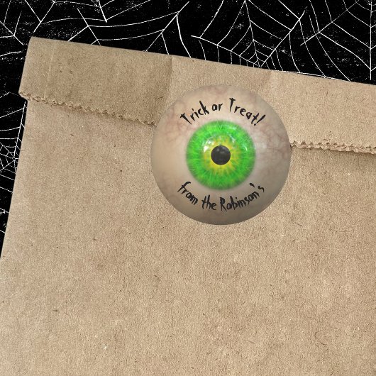 Creepy Gross Green Eye Halloween Trick or treat Ronde Sticker