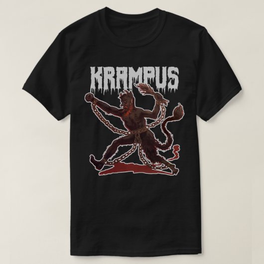 Creepy Gruss Vom Krampus Demon kerst Devil Kra T-shirt (Design voorkant)