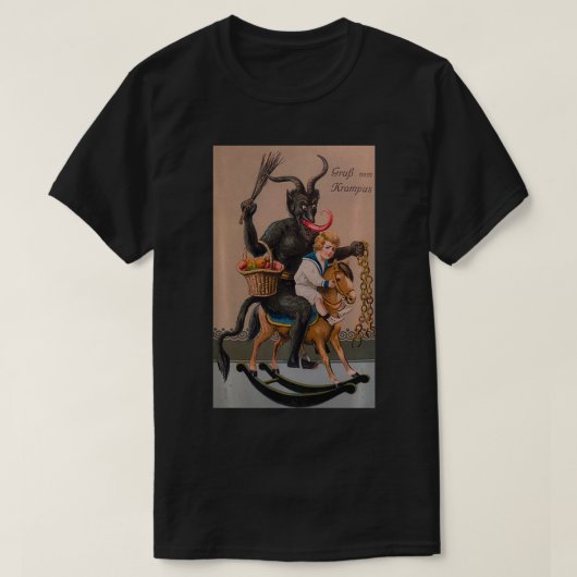 Creepy Gruss Vom Krampus Demon kerst Devil Kra T-shirt (Design voorkant)
