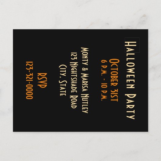 Creepy Guy Halloween Party-uitnodigingen Uitnodiging Briefkaart (Achterkant)