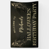 Creepy Hair Skull Halloween Birthday Welkom Spandoek (Verticaal)