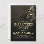 Creepy Hair Skull Halloween Party Kaart (Voorkant)