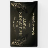 Creepy Hair Skull Halloween Party Welkomstbanner Spandoek (Verticaal)