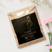 Creepy Hair Skull RIP naar haar 20s-feest Bedankzakje (Gezegeld)