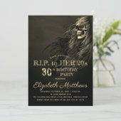 Creepy Hair Skull RIP naar haar 20s-feest Kaart (Staand voorkant)