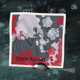 Creepy Halloween Bat Skeleton Servet