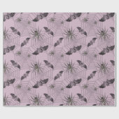 Creepy Halloween Bats Spooky Spider Web Cadeaupapier (Vlak)