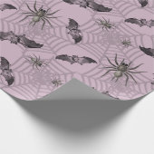 Creepy Halloween Bats Spooky Spider Web Cadeaupapier (Hoek)