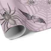 Creepy Halloween Bats Spooky Spider Web Cadeaupapier (Rol Hoek)