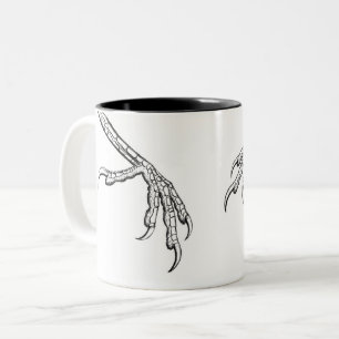 Creepy Halloween  Bird Skeleton Claws Black Tweekleurige Koffiemok