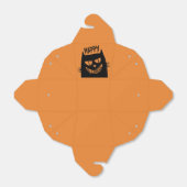 Creepy Halloween Black Cat op Sinaasappel Bedankdoosjes (Uitgevouwen)