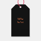 Creepy Halloween Black Cat op Sinaasappel Cadeaulabel (Achterkant)