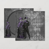 Creepy Halloween Bride & Groom Engagement Party Kaart (Voorkant / Achterkant)