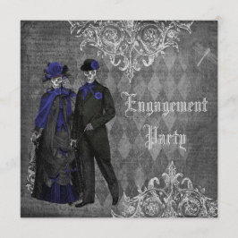 Creepy Halloween bruid en bruidegom verlovingsfees Kaart