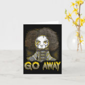 Creepy Halloween Doll Scary Horror Monster Face Go Kaart (Gele Bloem)