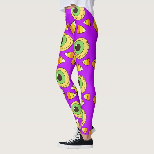 Creepy Halloween Eyeball en Candy Corn Leggings (Links)