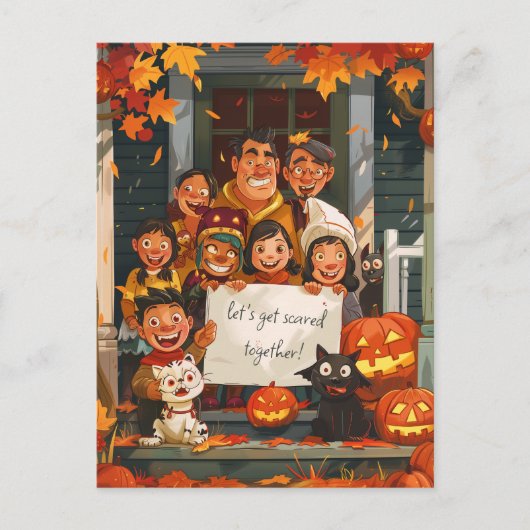 Creepy Halloween familie Briefkaart (Voorkant)