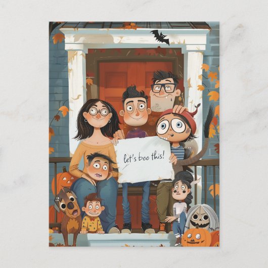 Creepy Halloween familie Briefkaart (Voorkant)