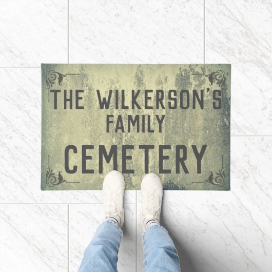 Creepy Halloween Family Cemetera op beton Deurmat (Binnen)