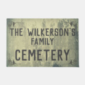Creepy Halloween Family Cemetera op beton Deurmat (Voorkant)
