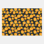 Creepy Halloween Ghost Jack O Lantern Spider Web Inpakpapier Vel (Voorkant 2)