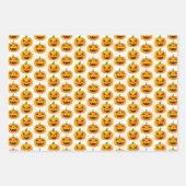 Creepy Halloween Ghost Jack O Lantern Spider Web Inpakpapier Vel (Voorkant)